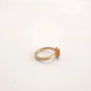 Orange Hexagon Carnelian ring, 2023