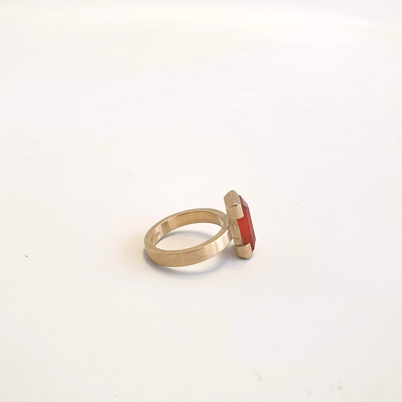 Red Rectangle Carnelian ring, 2023