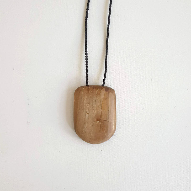 Pillow pendant - petrified wood