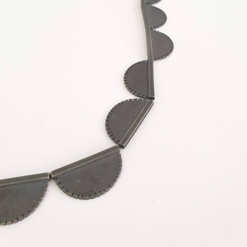 Notched Half Disc Necklace