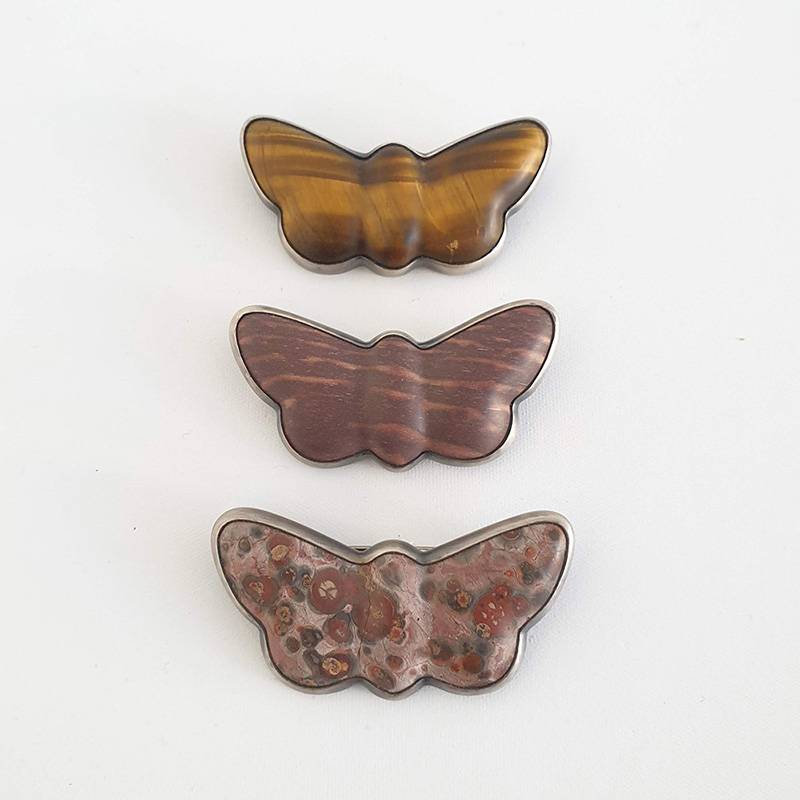 Stone Moth Brooches