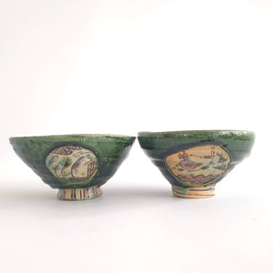 Iro-Shino Oribe Winter Tea Bowls, 2022