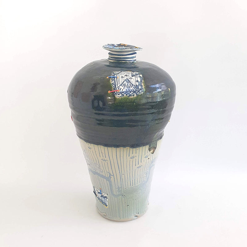Iro-Shino Oribe Large vase, 2022