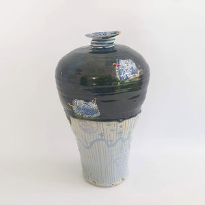 Iro-Shino Oribe Large vase, 2022