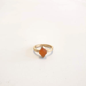 Orange Hexagon Carnelian ring, 2023