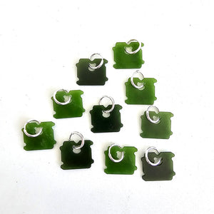 Bread tag earrings - pounamu