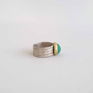 Brancusi Band with Chrysoprace Ring