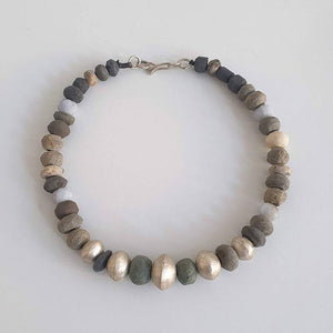 Necklace of Granite and Mixed Earthy palette Stones