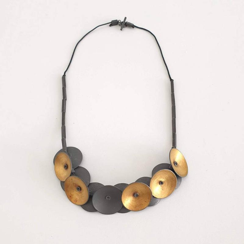 Big Gold Disc Necklace